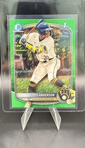 2025 Bowman Chrome - Jose Anderson #BCP-193 - Green Shimmer Refractor /99 - Picture 1 of 2