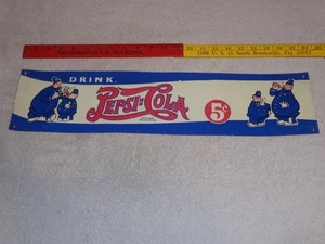 VINTAGE DRINK PEPSI COLA W/ PETE POLICEMAN +COP 22" EMBOSSED METAL SODA GAS SIGN - Picture 1 of 22