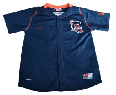 Nike FitDry Detroit Tigers Jersey Youth Size Medium Blue Miguel Cabrera MLB - Image 1 of 4