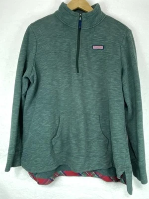 Vineyard Vines Sweater Womens Large Green 1/4 Zip Pullover Marthas Vineyard - Image 1 of 4