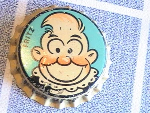 BOTTLE CAP UNUSED CORK LINED KATZENJAMMER KID GOLDENROD COMIC CAP FRITZ - Picture 1 of 3