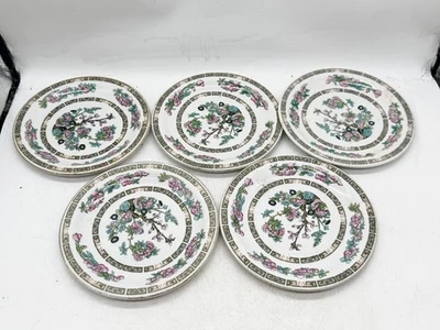CHURCHILL HOTELWARE SIDE PLATES ROSE FLORAL PATTERN SET OF 5 MADE IN ENGLAND 7" - Image 1 of 4