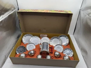 1930s Antique Aluminium Kitchen Play Set 16pcs Perco Set Mint Very Good Conditio - Picture 1 of 19