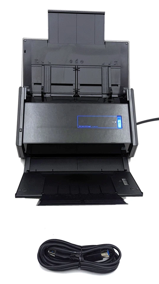 Fujitsu ScanSnap iX500 Color Duplex Pass-Through Scanner w/ Adapter & USB Cable - Image 1 of 4