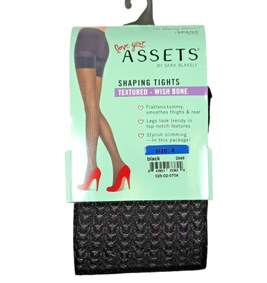 Meia-calça modeladora Spanx Assets tamanho 4 preta texturizada desejo osso coquette gótico NOVA - Imagem 1 de 4