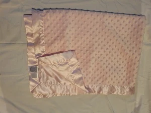 Baby Starters Pink Minky Bumpy Dot Satin Back Trim Blanket Security Lovey - Picture 1 of 4