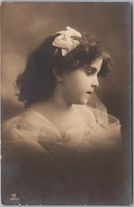 Vintage 1910s European Real Photo RPPC Greetings Postcard Little Girl / Germany - Picture 1 of 2