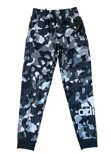 Adidas Joggers Boys L Large (14/16) Black Camo Tapered Sweatpants Activewear - Picture 1 of 16