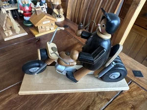 Räuchermännchen Erzgebirge Motorradfahrer Alt ca 19 cm - Bild 1 von 5