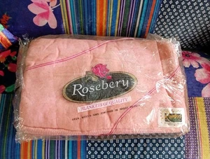 Vintage Rosebery Wool Blanket Baby Pink Double Bed Throw Lancashire Cottage Core - Picture 1 of 7