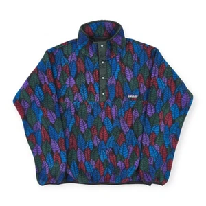 Patagonia Synchilla Vintage Patrón Hojas Locas Snap-T Vellón Para Hombre Pequeño - Imagen 1 de 8