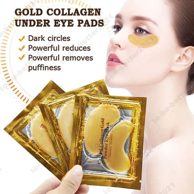 Crystal Collagen Gel Pad Under Eye Patches Gold 24K Face Mask Aati Aging Wrinkle - Image 1 of 4