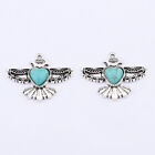 10 Antique Silver Turquoise Thunderbird Bird Charms Pendants For Jewelry Making