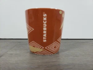 2013 Starbucks ESPRESSO Mini Mug 3oz ETHIOPIA BROWN TRIBAL Demi Cup Ceramic Shot - Picture 1 of 7