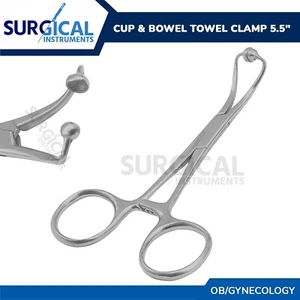 Abrazadera de toalla para copa e intestino fórceps quirúrgicos ob/ginecología 5,5" grado alemán - Imagen 1 de 3