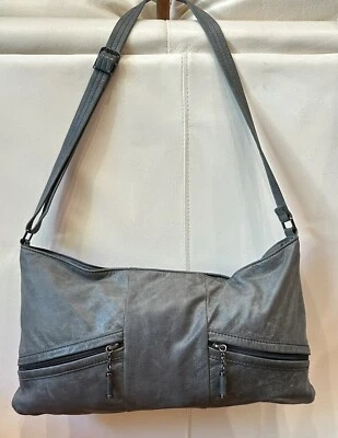 Bolso Bandolera Kipling Gris Cordero Cuero Hobo Plano Debajo de la Chaqueta A++29 Foto 1 de 4