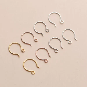Pendientes de gancho franceses simples de plata de ley conector de cables para oreja de joyería A1423 - Imagen 1 de 10