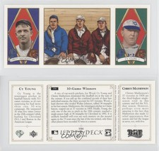 1993 Upper Deck BAT Triple-Folders Cy Young Christy Mathewson Joe Wood #156 HOF