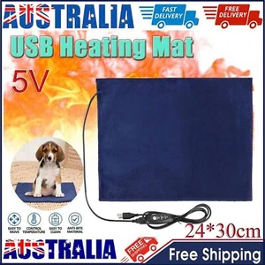 Dog Cat USB Pet Electric Heat Heated Heating Heater Pad Mat Blanket Bed 24*30cm - Picture 1 of 12