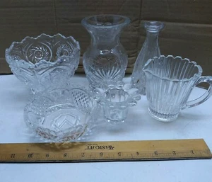 Imitation Crystal Decorative Glass Mini Vase Jar Oil Candle Holder Bowl 6 Pcs - Picture 1 of 5