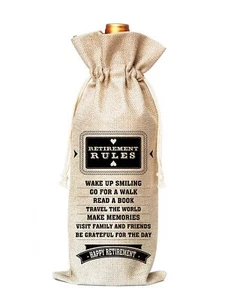 Retirement Wine Bag Gift for Men or Women - Congratulations Retirement Party ... - Picture 1 of 7