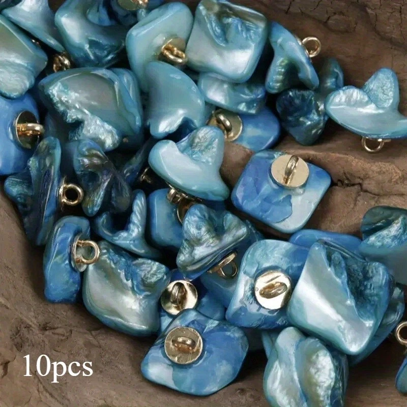 10pcs Natural Shell Shank Button Irregular Garment DIY Sewing Craft 16-23mm - Image 1 of 4
