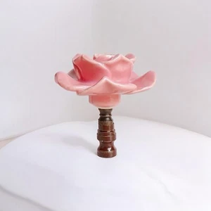One of Beautiful Rose Porcelain Lamp shade finials Harp Toppers - Pink - Picture 1 of 3