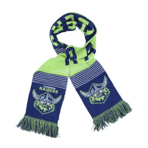 650772 CANBERRA RAIDERS NRL TEAM LINEBREAK PATTERN JACQUARD ACRYLIC SCARF - Picture 1 of 2
