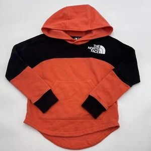 The North Face Hoodie Sweatshirt Girls size XS Pullover Orange Black Kids Comfy - Picture 1 of 6