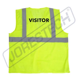 Chaleco de seguridad bolsillos impresos para visitantes clase 2 reflectante alto vis JORESTECH - Imagen 1 de 10