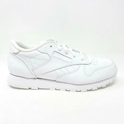 Reebok Classic Leather Triple White Grade School Kids Running Shoes J90139 - Image 1 of 4