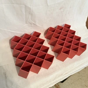 (2) Post Modern Copco Molded Plastic Honeycomb Storage Rack, Spice Rack, VTG - Picture 1 of 7