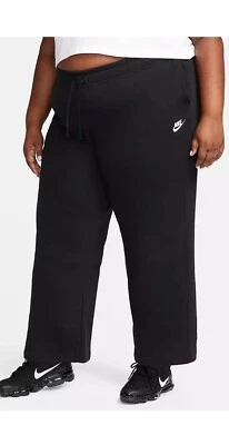 Nike Plus Size Sportswear Club Wide-Leg Sweatpants Women's 2X Black Pull On - Image 1 of 4