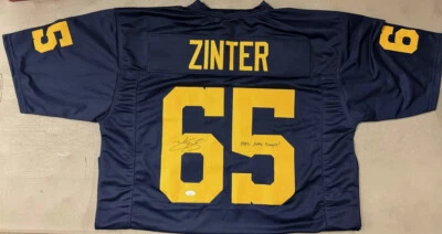 Zak Zinter Signed Autographed Custom Michigan Jersey Inscribed JSA - Image 1 of 4