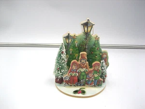 Adorno troquelado vintage villancicos de Navidad 3-D NUEVO STOCK ANTIGUO - Imagen 1 de 12