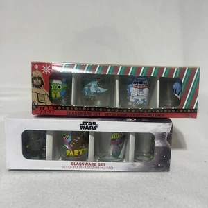 New Lot 2 STAR WARS Retro 4pc Glassware Set Mini Glass Gift Set 1.5oz Shot Glass - Picture 1 of 7