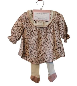 NWT Girls Sz 3/6 Months Cupcakes and Cashmere Embroidered Floral Dress & Tights - Picture 1 of 7