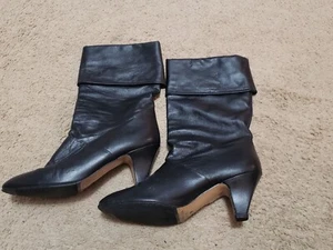Vintage Joyce California hergestellt in den USA Damenstiefel schwarz Absatz 8 N. 10 "hoch - Bild 1 von 5