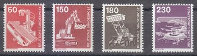 Alemania 1978-79 MNH Set Mi 990-994 máquina de rayos X, pala eléctrica, cargador, aeropuerto ** Foto 1 de 2