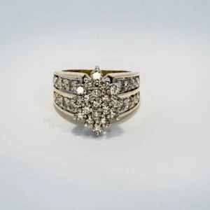 Lady's Diamond Cluster Ring 35 Diamonds 1.56 Carat T.W. 10K Yellow G (B07002757) - Picture 1 of 3