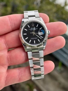 2021 Rolex Datejust 126234 Black Dial 36mm w/ Rolex Warranty Card - Picture 1 of 10