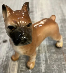 Vintage Dog Boxer Figure Ceramic Porcelain Japan  Label Miniature Figurine 3.5” - Picture 1 of 7