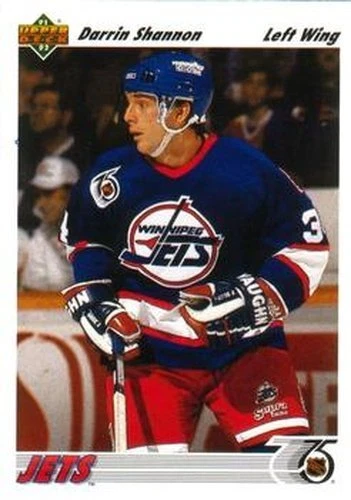 #581 Darrin Shannon - Winnipeg Jets - 1991-92 Upper Deck Hockey - Image 1 of 1