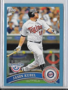 2011 Jason Kubel Insert /2011 Blue Baseball Card #4 Topps Minnesota Twins - Imagen 1 de 2