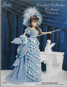 Crochet Collector Costume Vol. 21-1883 Afternoon Dress-Bodice-Skirt-Hat-Parasol+ - Picture 1 of 1