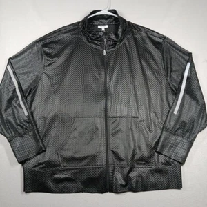 Nine West Active Jacket Womens 3X Long Sleeve Full Zip Black Reflective Strip - Picture 1 of 12