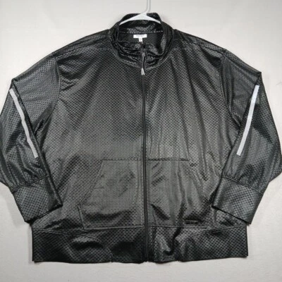 Nine West Active Jacket Womens 3X Long Sleeve Full Zip Black Reflective Strip - Image 1 of 4