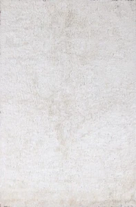 Ivory Solid Thick-Plush Shaggy Oriental 6'x9' Area Rug Hand-tufted Modern Carpet - Picture 1 of 12