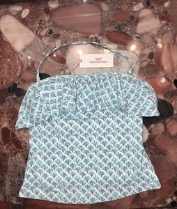 Neu mit Etikett Vineyard Vines kleine Blätter Rüschen Bandeau Tankini Badeanzug Oberteil Damen XS - Bild 1 von 12