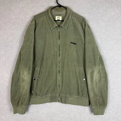 Insight Jacket Mens XL Green Corduroy Bomber Collared Full Zip Lined Cotton - image 1 of 4
